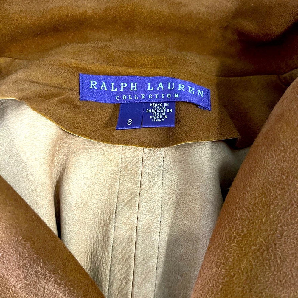 Ralph Lauren Purple Label Collection Suede fitted Womens jacket, Size 6 - Picture 6 of 16